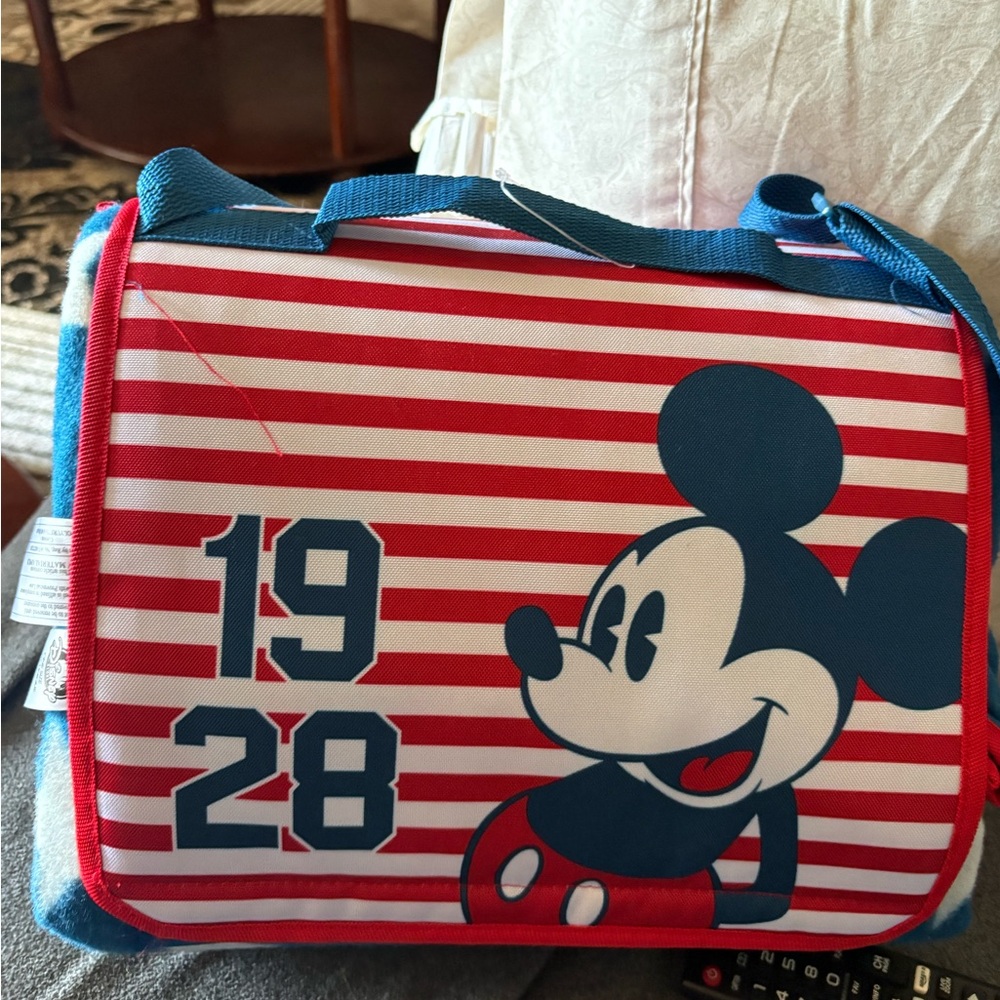 Disney Red and Blue Striped Blanket